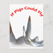 Als varkens kunnen vliegen briefkaart (Voorkant)