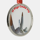 Als varkens kunnen vliegen metalen ornament (Rechts)