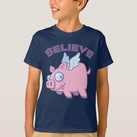 Als Varkens Vliegen Geloof het Onmogelijke T-shirt (Voorkant)