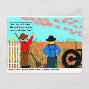 Als Varkens Vliegen Grappige Cartoon Cadeaus & Ver Briefkaart