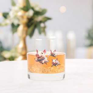 Als Varkens Vliegen Grappige Gepersonaliseerde Vli Whisky Glas