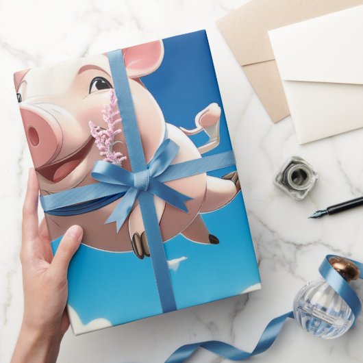 Als varkens vliegen Grappige gevleugelde varkens Cadeaupapier (Geschenken)
