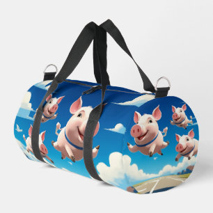 Als varkens vliegen Grappige gevleugelde varkens Plunjezak