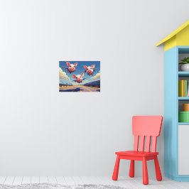 Als varkens vliegen Grappige gevleugelde varkens Poster