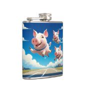 Als Varkens Vliegen Grappige Vleugelvarkens Heupfles (Rechts)