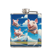 Als Varkens Vliegen Grappige Vleugelvarkens Heupfles (Achterkant)