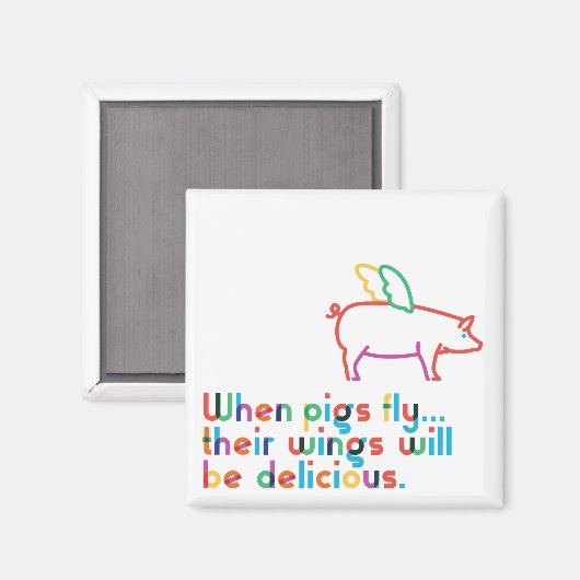 Als varkens vliegen... Magneet (Voorkant / Achterkant)