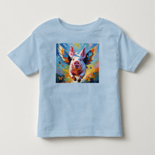 Als varkens vliegen met vlindervleugels kinder shirts