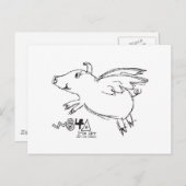 Als varkens vliegen wonderen gebeuren geloven vlie briefkaart (Voorkant / Achterkant)