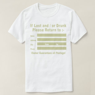 Als verloren en/of Drink, ga dan terug naar T-shirt