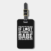 Als verloren terugkeer naar babe ik ben babe koppe bagagelabel (Voorkant verticaal)