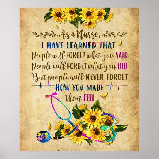 Als verpleegkundige Inspirerend en Motivatie Poster (Voorkant)