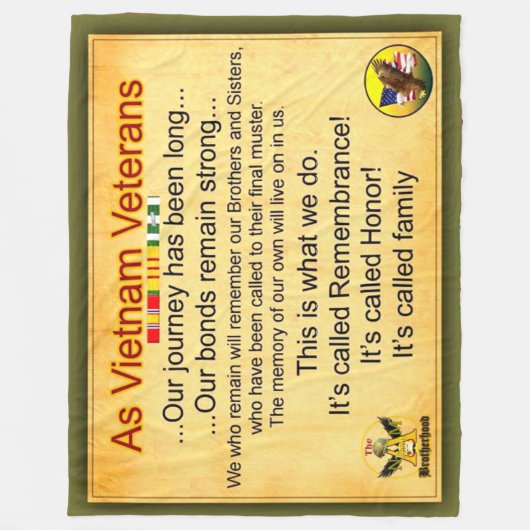 ALS VIETNAMVETERANS FLEECE DEKEN (Voorkant)