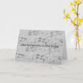 Als voetafdrukken in de sneeuw kaart (Gele Bloem)