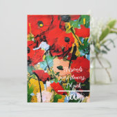 Als vrienden bloemen waren... rode papaver briefka bedankkaart (Staand voorkant)