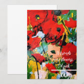 Als vrienden bloemen waren... rode papaver briefka bedankkaart (Voorkant / Achterkant)
