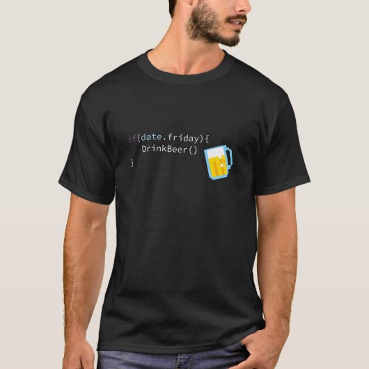 Als vrijdag Drink bier T-shirt (Voorkant)