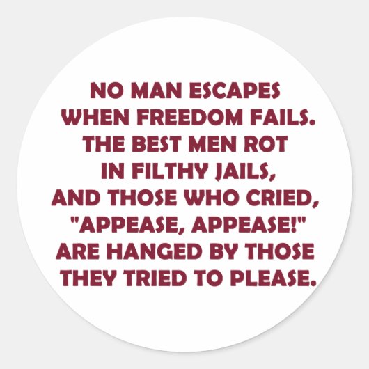 Als vrijheid mislukt ronde sticker (Voorkant)