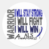 ALS Warrior Ronde Sticker (Voorkant)