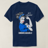 ALS Warrior Unbreakable ALS Awareness Gift T-shirt (Design voorkant)