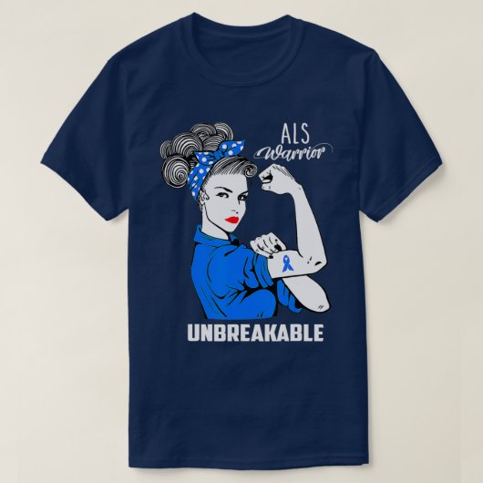 ALS Warrior Unbreakable  ALS Awareness Gift  T-shirt (Design voorkant)