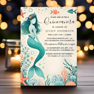 Als watervissen leven onder het Zee Quinceanera Kaart