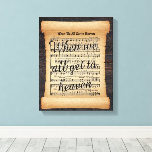 Als we allemaal naar de hemel gaan, gestrekte canv canvas afdruk (Insitu (Houten vloer))