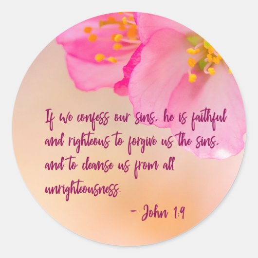 Als we Christelijk Floral Inspirerend erkennen Ronde Sticker (Voorkant)