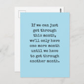 Als we deze maand door kunnen komen... Briefkaart (Voorkant / Achterkant)