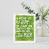 Als we deze maand doorkomen... briefkaart (Staand voorkant)