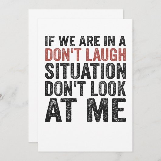 Als we op een Don't Laugh Situation staan, kijk da Kaart (Voorkant / Achterkant)