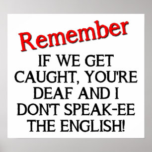 Als we opgevangen worden, grappig Poster