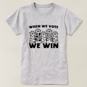 Als we stemmen winnen we Cat Paws Kamala Cat Ladie T-shirt
