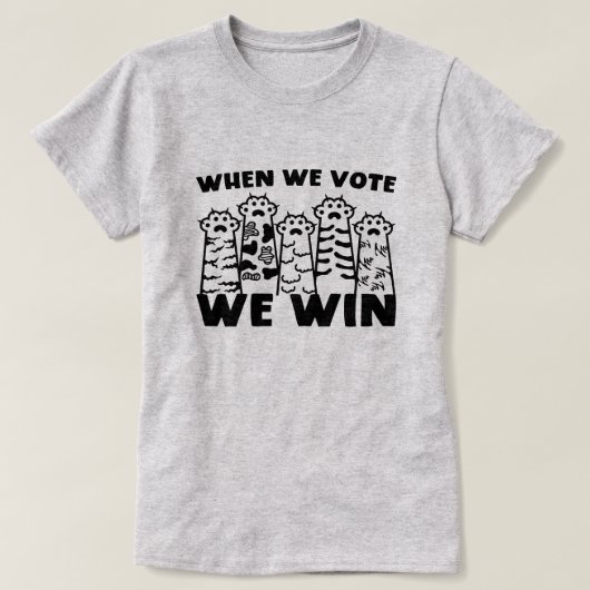 Als we stemmen winnen we Cat Paws Kamala Cat Ladie T-shirt (Design voorkant)