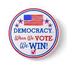 Als we stemmen winnen we de Button van Kamala Harr