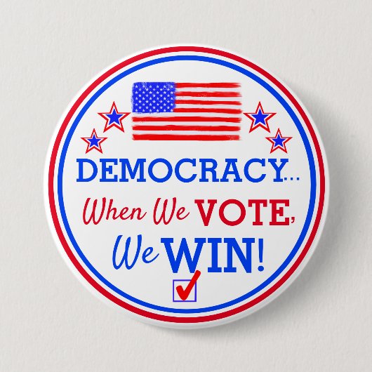 Als we stemmen winnen we de Button van Kamala Harr (Voorkant)