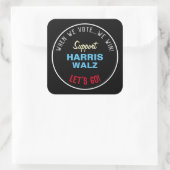 Als we stemmen winnen we HARRIS WALZ 2024 Vierkante Sticker (Tas)