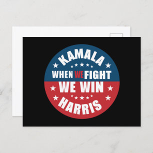 Als we vechten winnen we 2024 Kamala Harris USA Briefkaart