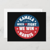 Als we vechten winnen we 2024 Kamala Harris USA Briefkaart (Voorkant / Achterkant)