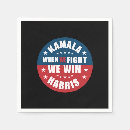 Als we vechten winnen we 2024 Kamala Harris USA Servet (Voorkant)