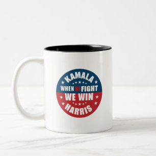Als we vechten winnen we 2024 Kamala Harris VS Tweekleurige Koffiemok