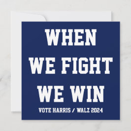 Als we vechten winnen we Harris Walz