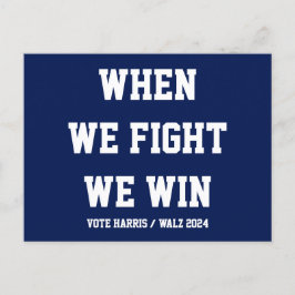 Als we vechten winnen we Harris Walz Briefkaart