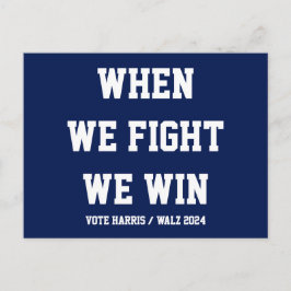 Als we vechten winnen we Harris Walz Briefkaart