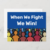 Als we vechten winnen we Harris Walz Briefkaart (Voorkant / Achterkant)