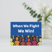 Als we vechten winnen we Harris Walz Briefkaart (Staand voorkant)