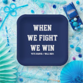 Als we vechten winnen we Harris Walz Papieren Bordje (Feest)