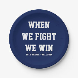 Als we vechten winnen we Harris Walz Papieren Bordje