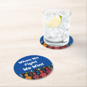 Als we vechten winnen we Harris Walz Ronde Kartonnen Onderzetter (Insitu)