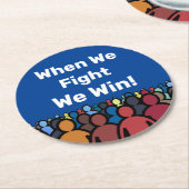Als we vechten winnen we Harris Walz Ronde Kartonnen Onderzetter (Gebogen)